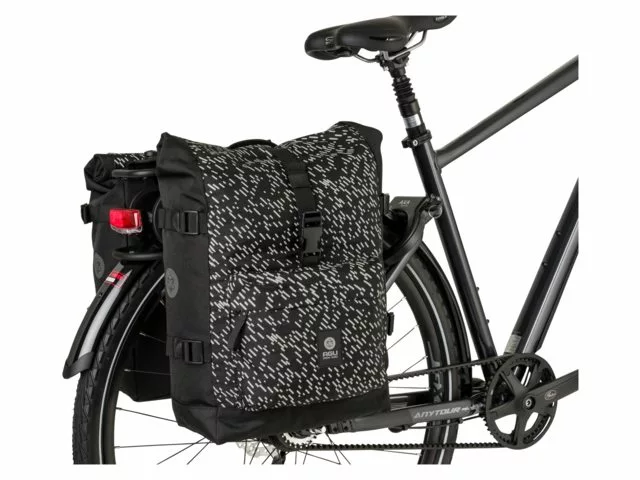 AGU Urban Trend H2O Double Cykeltaske - Sort M. Refleks-detaljer 4 AGU Urban Trend H2O Double Cykeltaske - Sort M. Refleks-detaljer - Billede 2