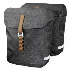 Racktime Heda Dobbelt Sidetaske I Kanvas Og Læder Grå 24,5 Liter