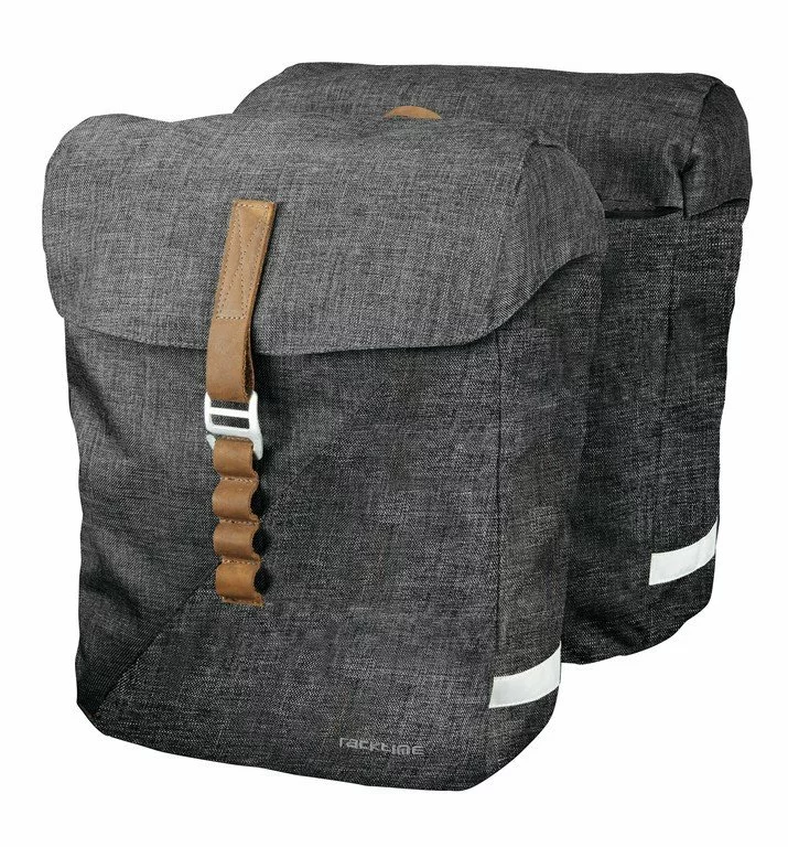 Racktime Heda Dobbelt Sidetaske I Kanvas Og Læder Grå 24,5 Liter 3 Racktime Heda Dobbelt Sidetaske I Kanvas Og Læder Grå 24,5 Liter